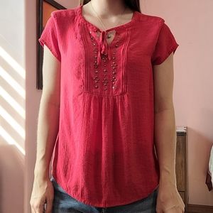 Red blouse